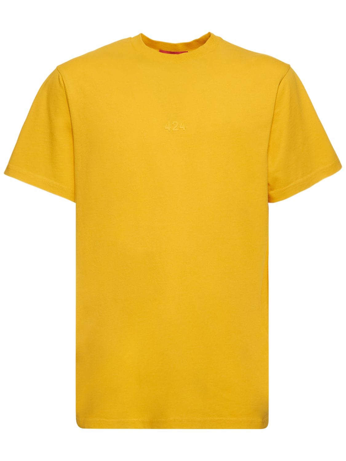 424 Logo Printed Cotton Jersey T-shirt In Orange
