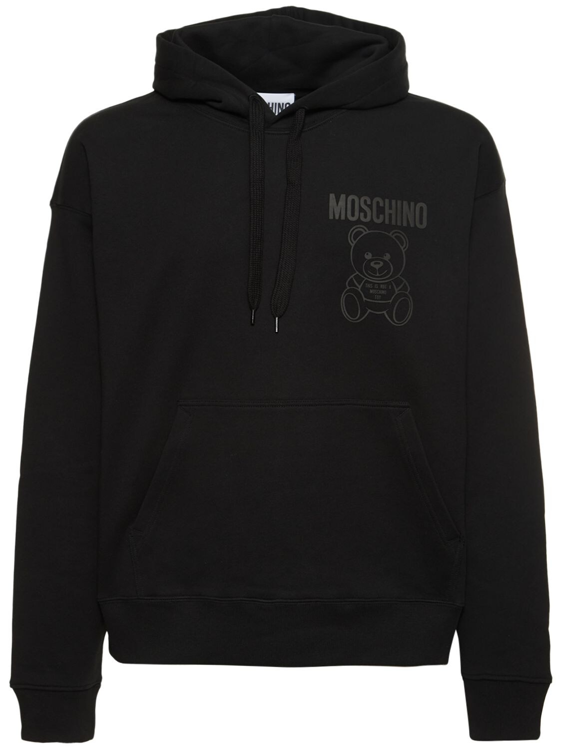 MOSCHINO TEDDY PRINT COTTON HOODIE