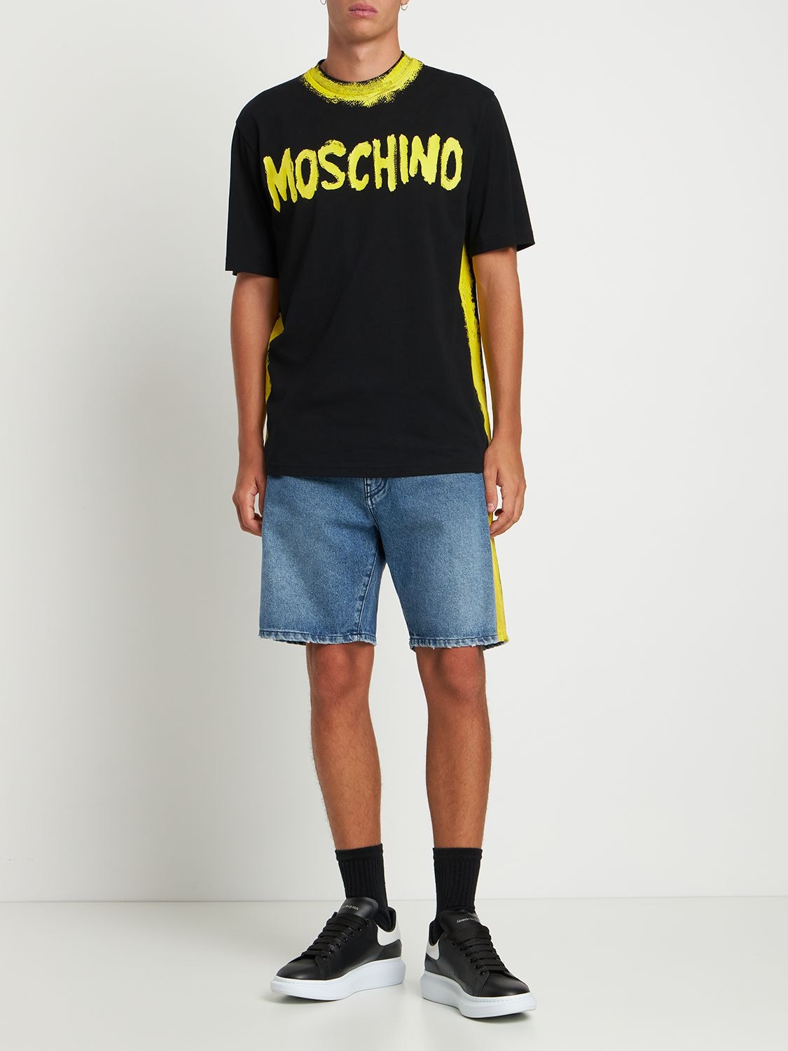Moschino Logo Print Pill Cotton T-shirt