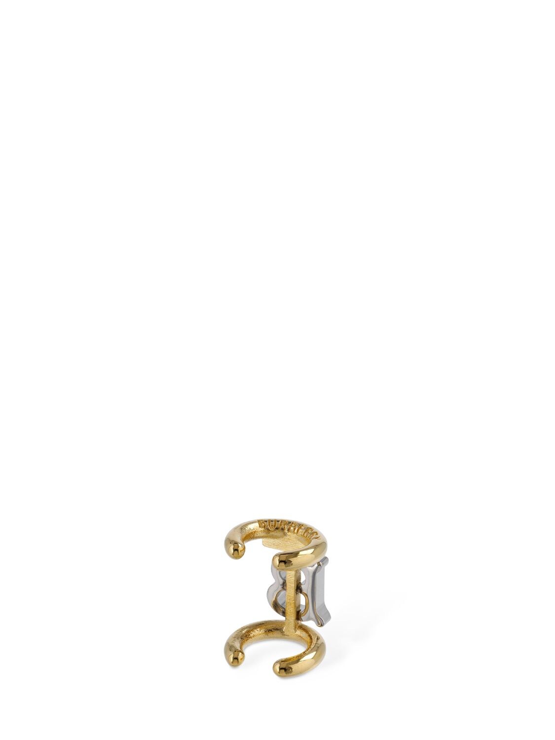 Shop Burberry Mini Tb Mono Ear Cuff In Gold,silver