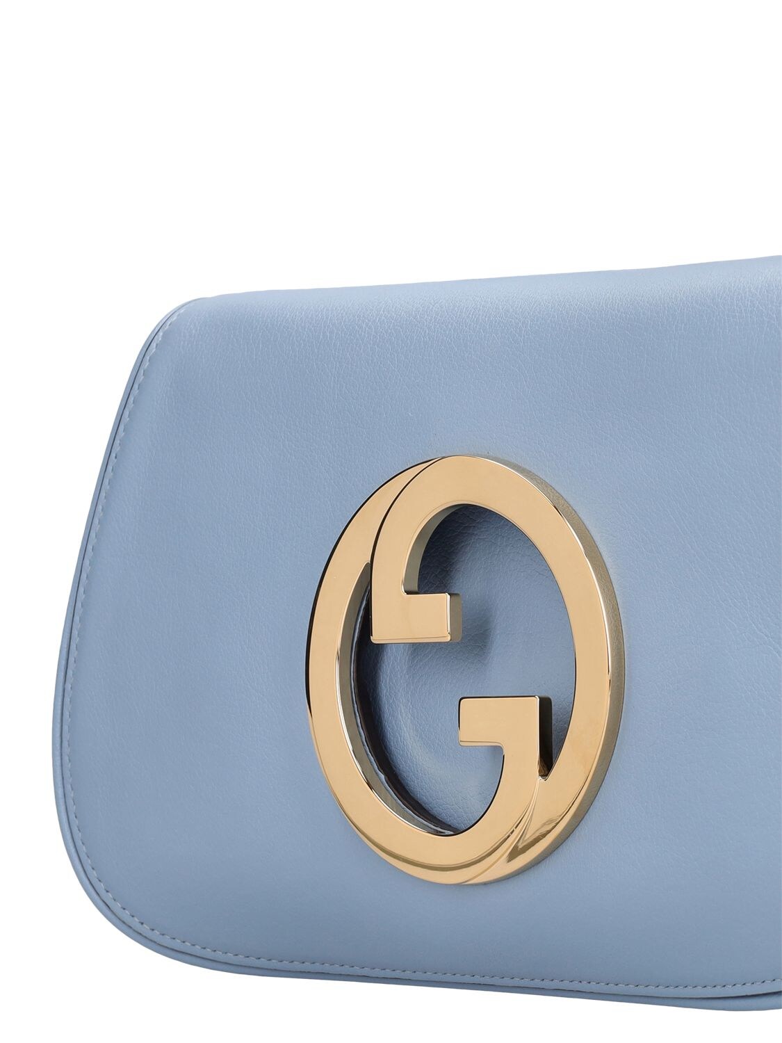 Gucci Blondie Leather Shoulder Bag In Cloudy Blue