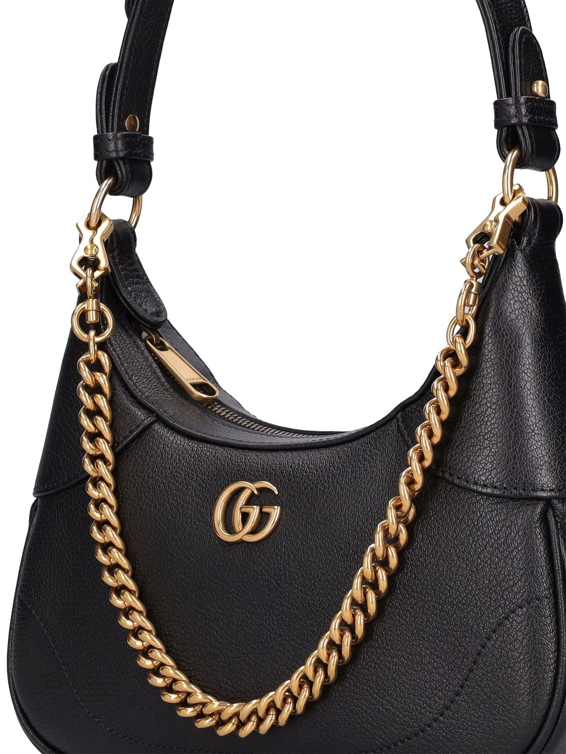 Shop Gucci Cosmogonie Leather Shoulder Bag In Black