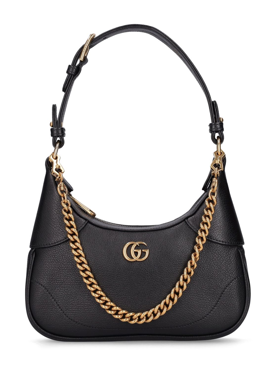 Shop Gucci Cosmogonie Leather Shoulder Bag In Black
