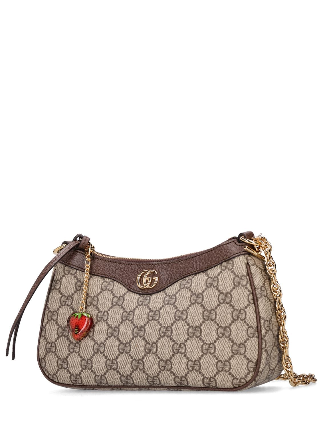 Shop Gucci Ophidia Gg Canvas Shoulder Bag In Beige Ebony
