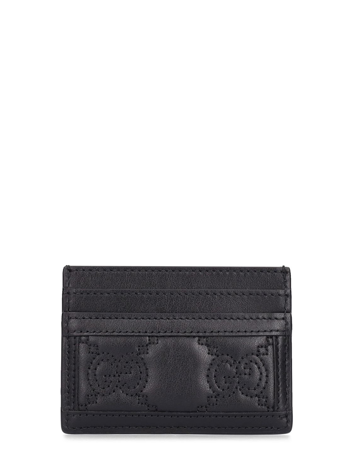 Shop Gucci Gg Matelassé Leather Card Case In Black