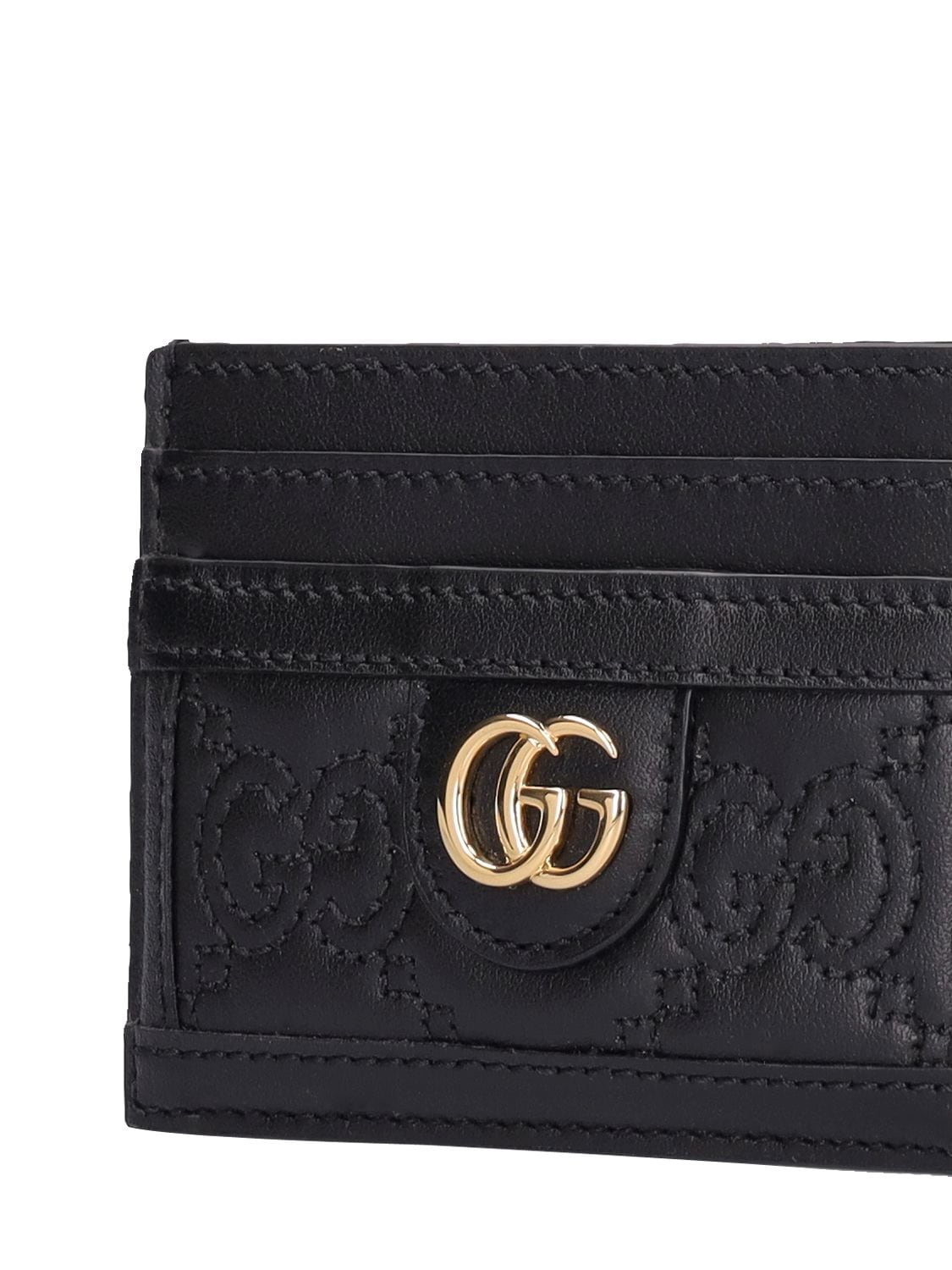 Shop Gucci Gg Matelassé Leather Card Case In Black
