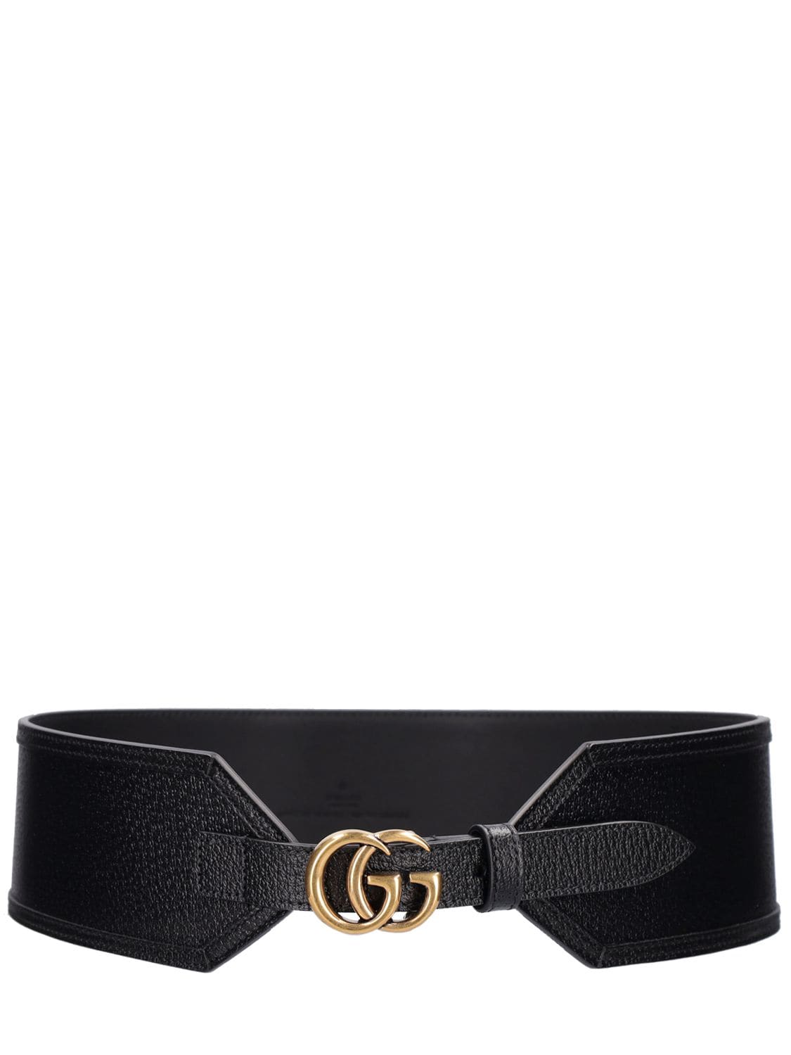 Shop Gucci 70mm Leather Waist Belt In Black