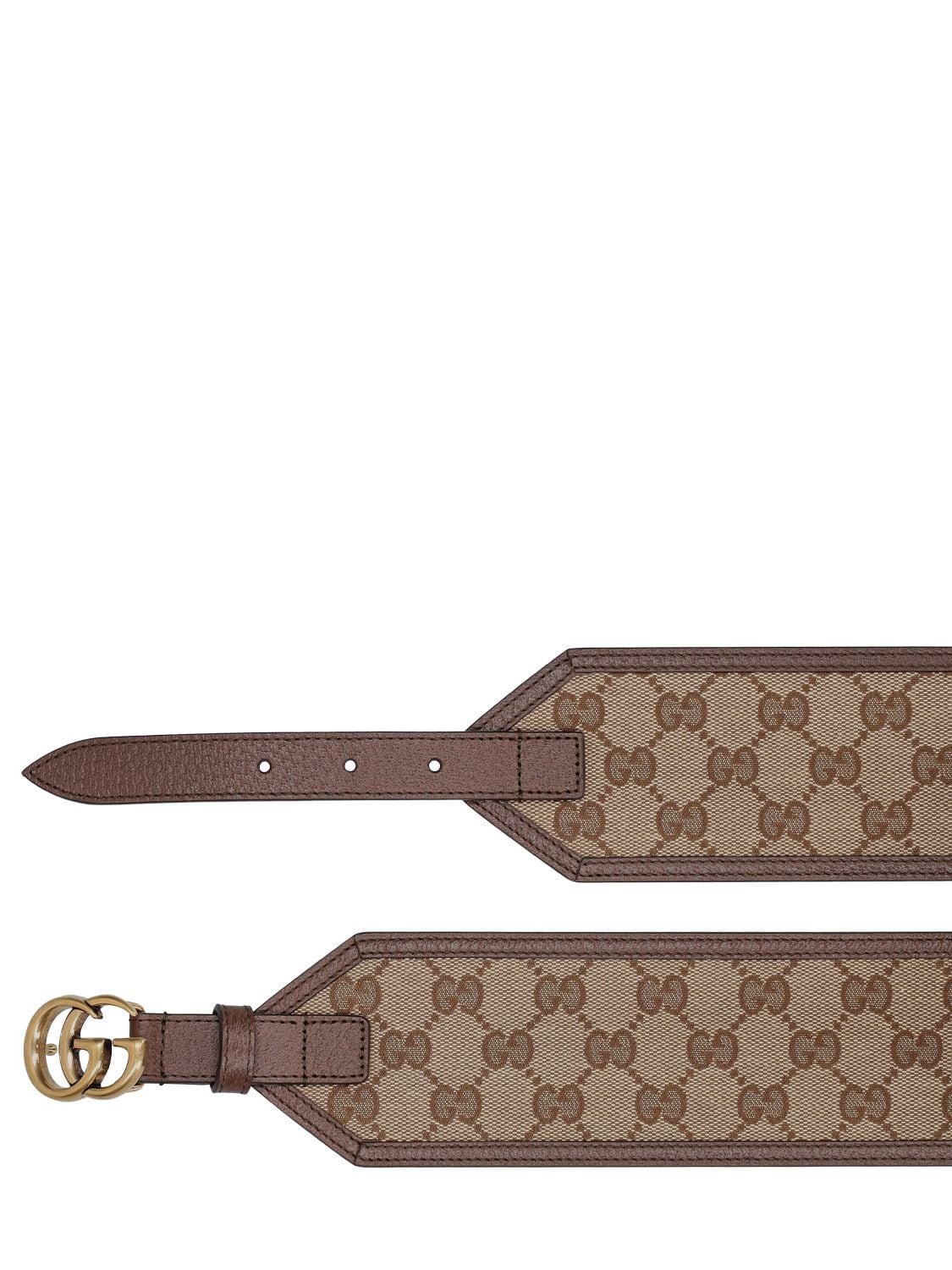 Shop Gucci 70mm Gg Canvas Waist Belt In Beige Ebony