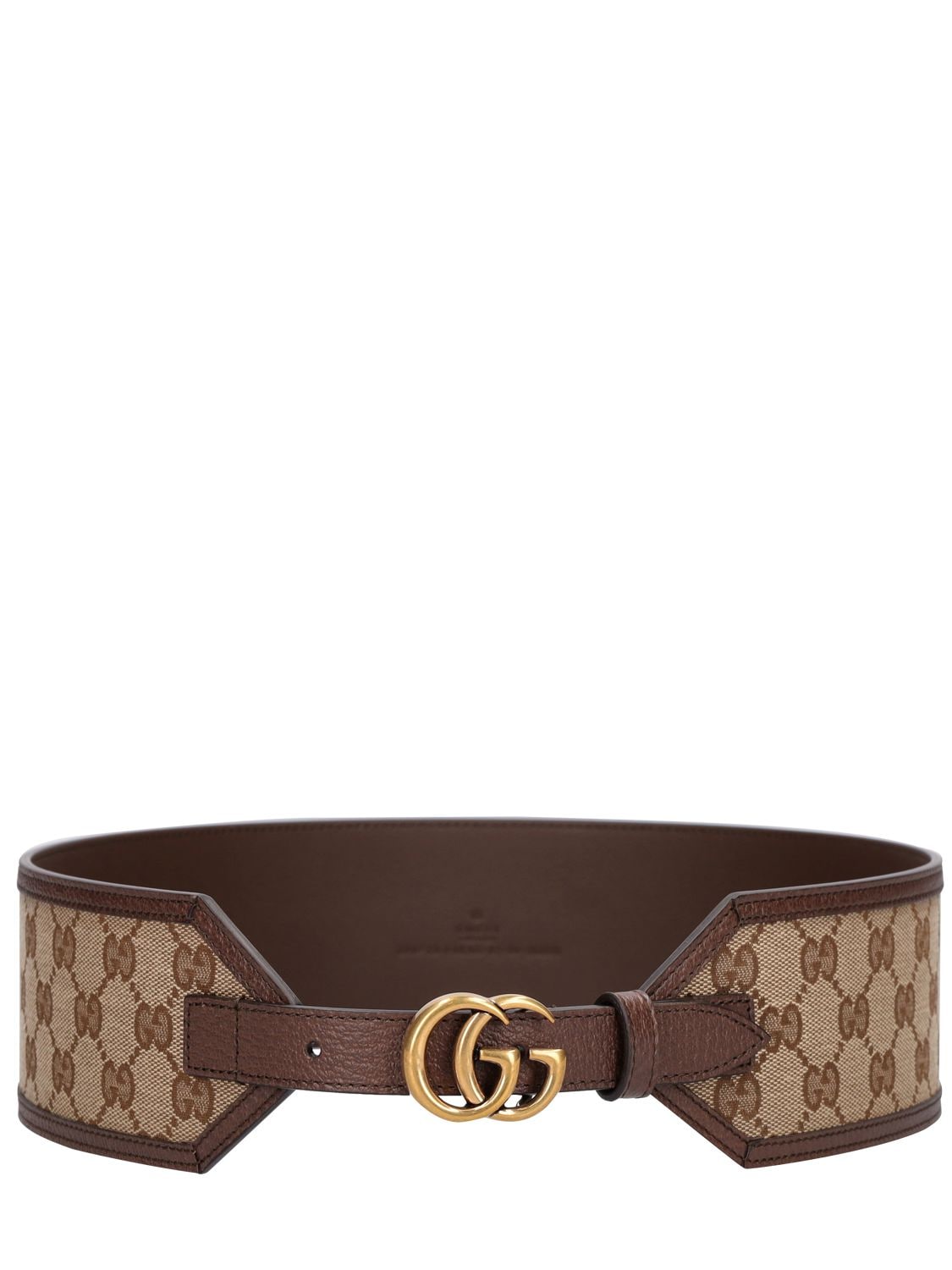 Shop Gucci 70mm Gg Canvas Waist Belt In Beige Ebony