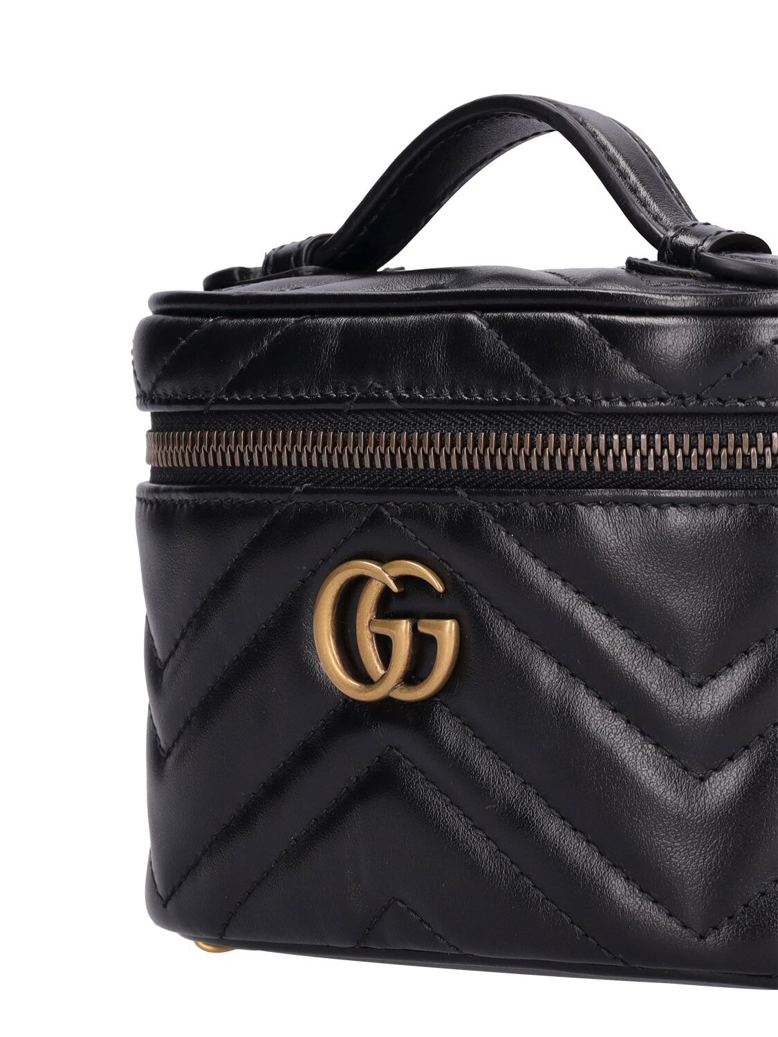 Gucci Bags | Gucci Gg Marmont Leather Mini Chain Bag Black | Color: Black/Gold/Red | Size: Mini | Wdotsara's Closet