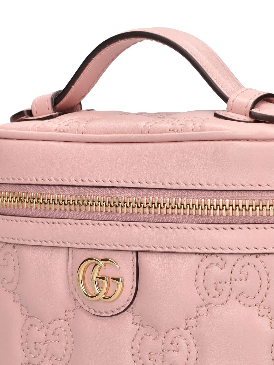Shop Gucci Matelassé Leather Top Handle Mini Bag In Perfect Pink