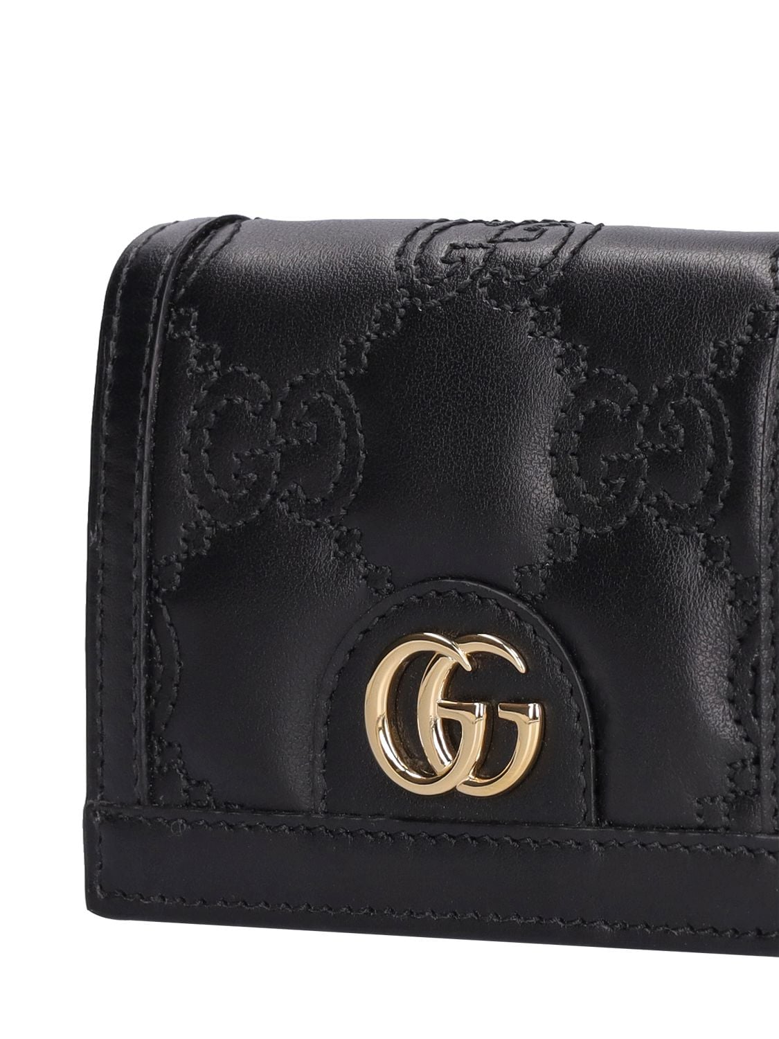 Shop Gucci Matelassé Leather Wallet In Black