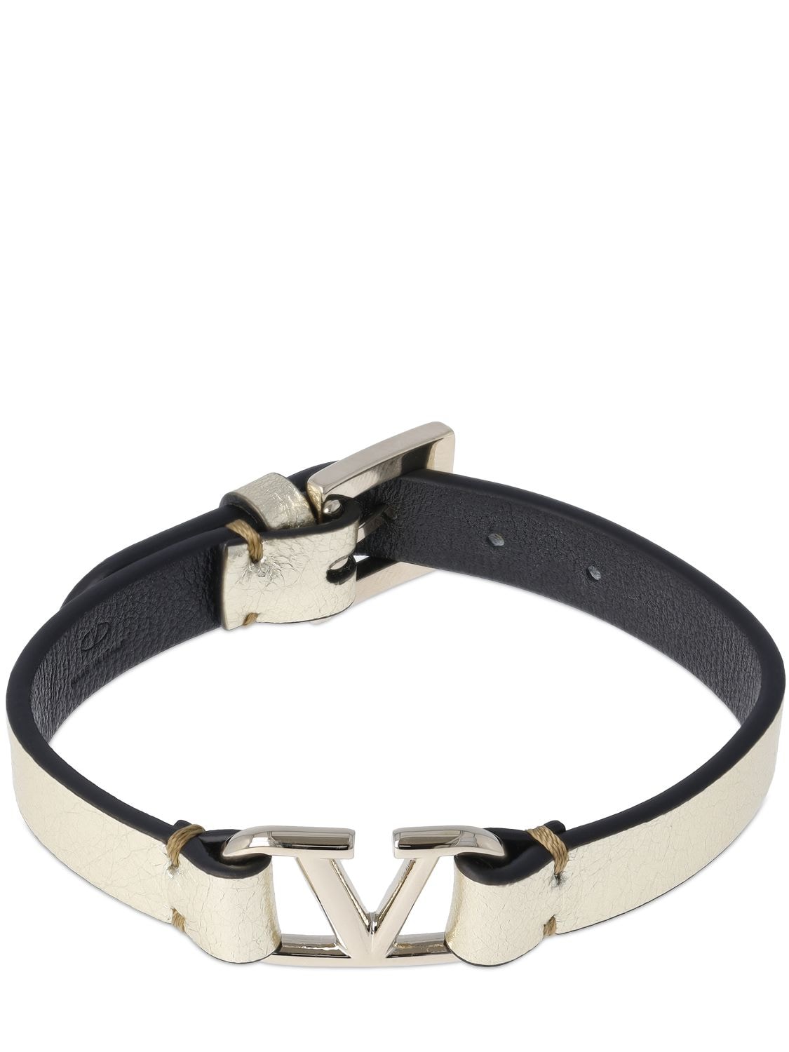 V Logo Lamé Leather Belt Bracelet – WOMEN > JEWELRY & WATCHES > BRACELETS