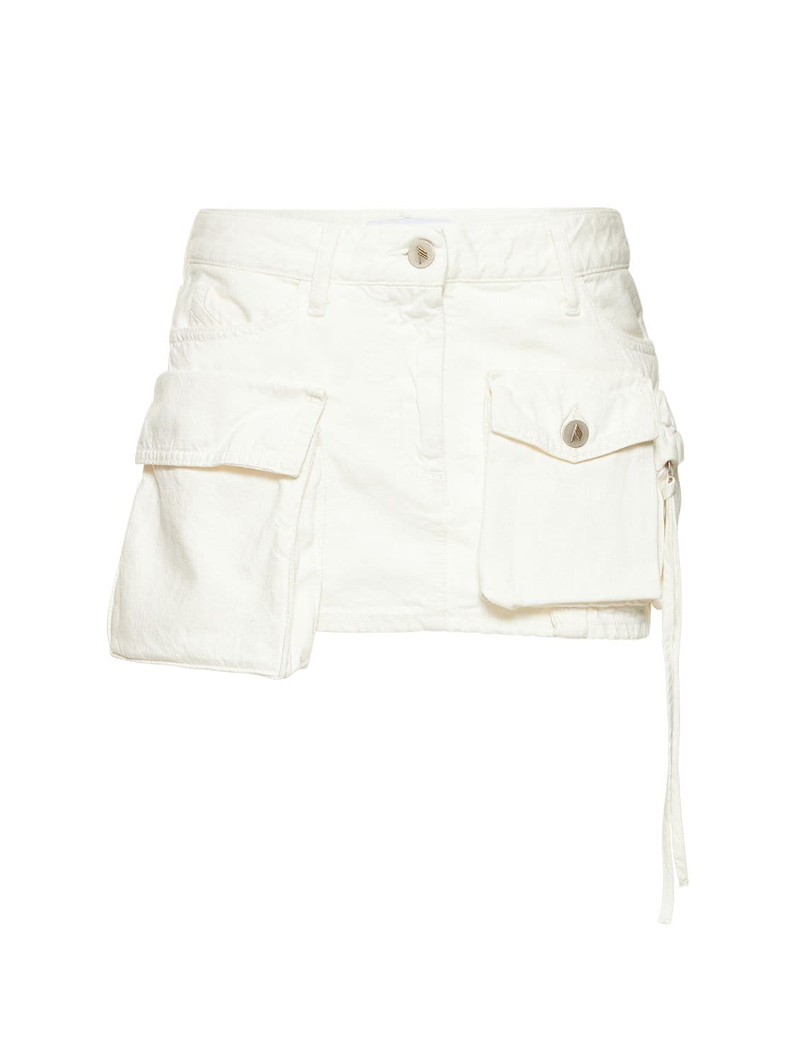 THE ATTICO Fay Denim Mini Skirt W/ Pockets