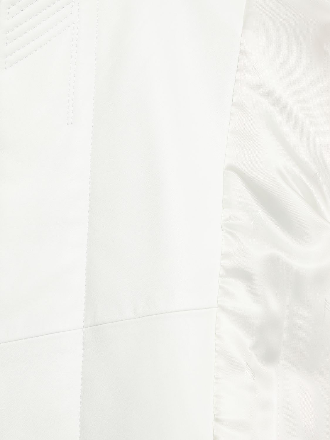 Shop Attico Anja Napa Leather Bomber Jacket In White