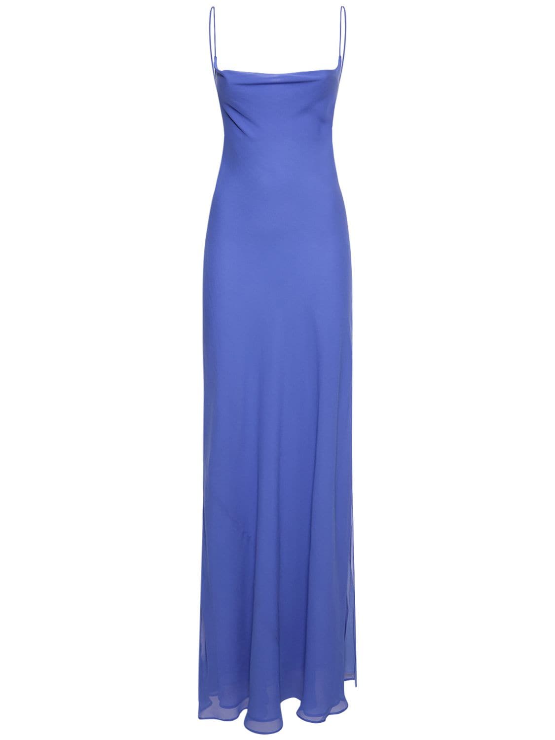 The Andamane Silk-chiffon Maxi Slip Dress In Blue