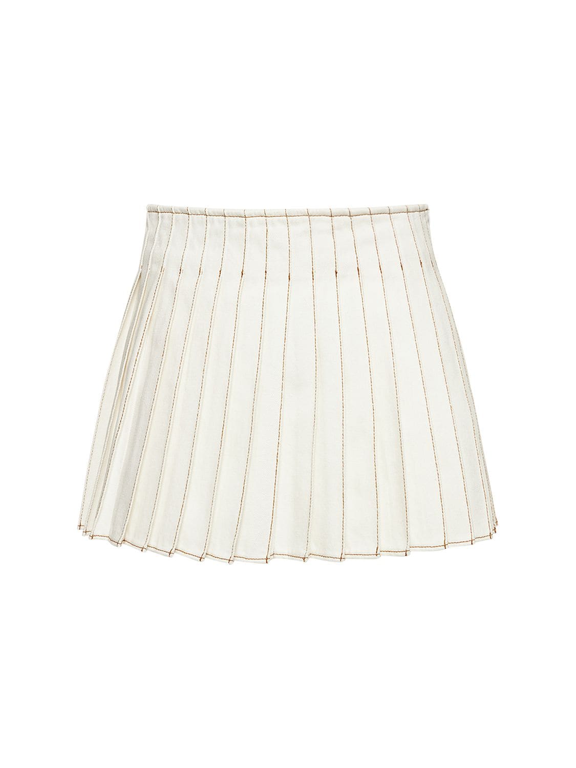 Ami Alexandre Mattiussi Pleated Cotton Mini Skirt In White