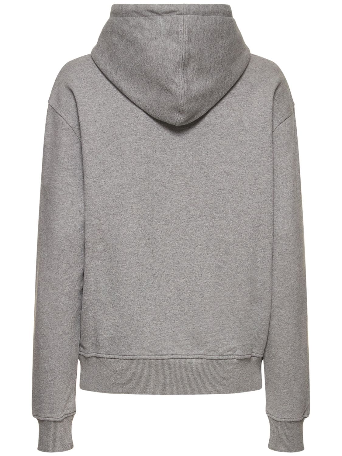 Shop Ami Alexandre Mattiussi Ami De Coeur Organic Cotton Hoodie In Grey