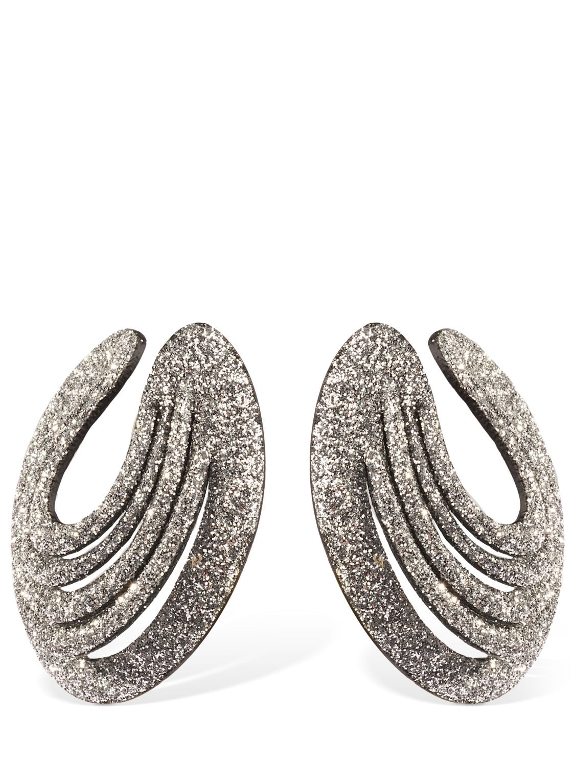 So-le Studio Lieve Leather Stud Earrings In Crystal,silver