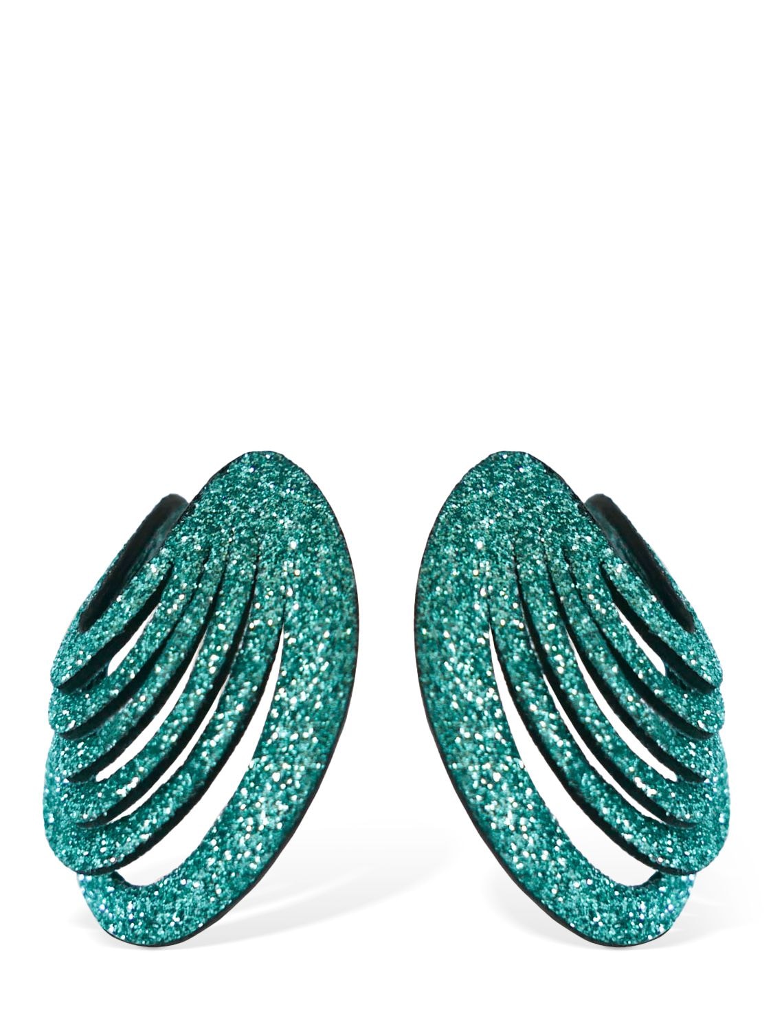 So-le Studio Lieve Leather Stud Earrings In Turquoise