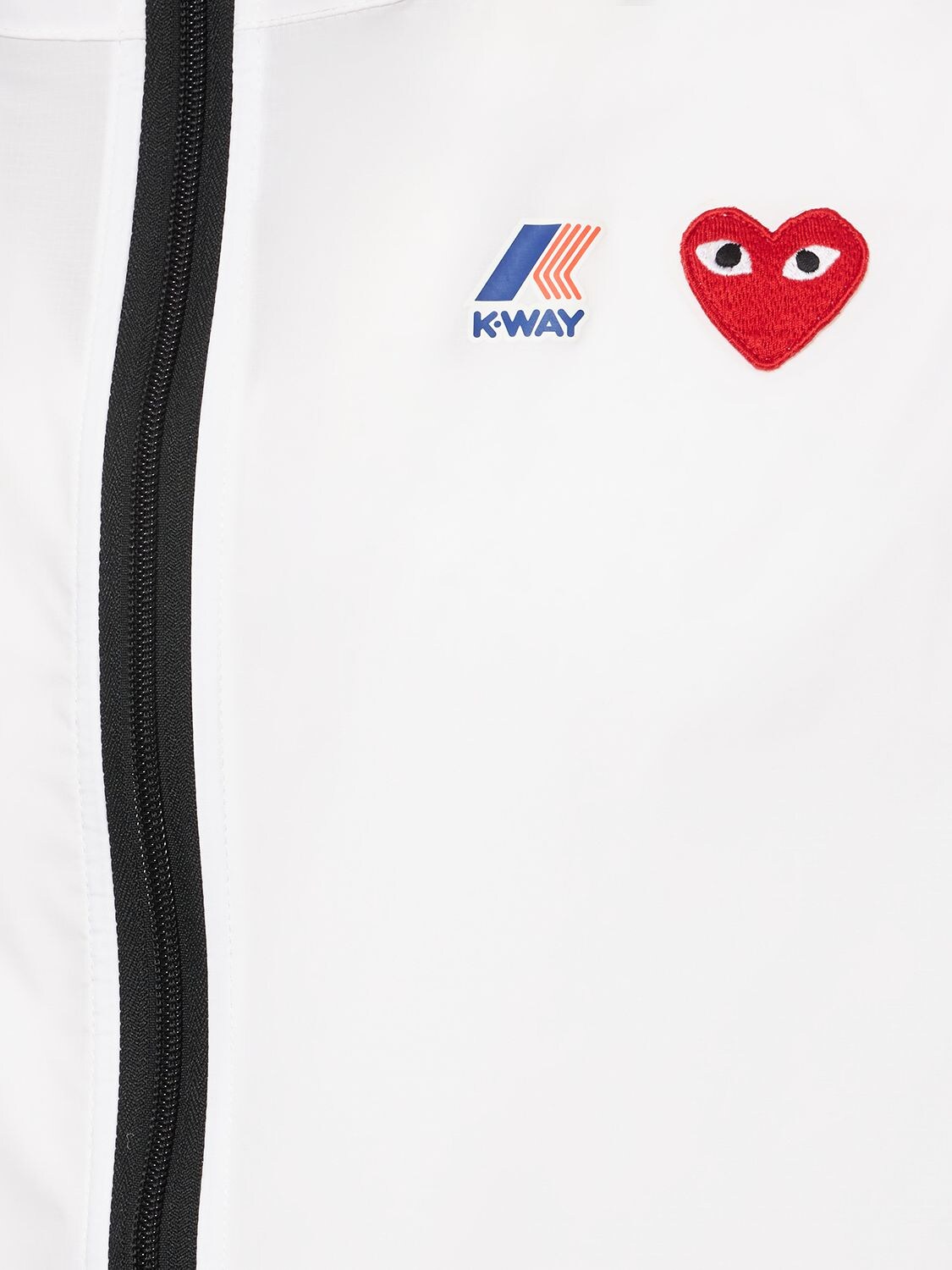 Shop Comme Des Garçons Play K-way Cdg Play Logo Nylon Zip Jacket In White