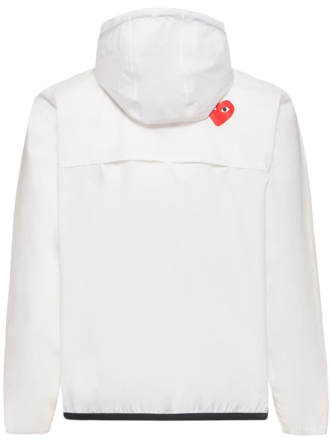 Shop Comme Des Garçons Play K-way Cdg Play Logo Nylon Zip Jacket In White