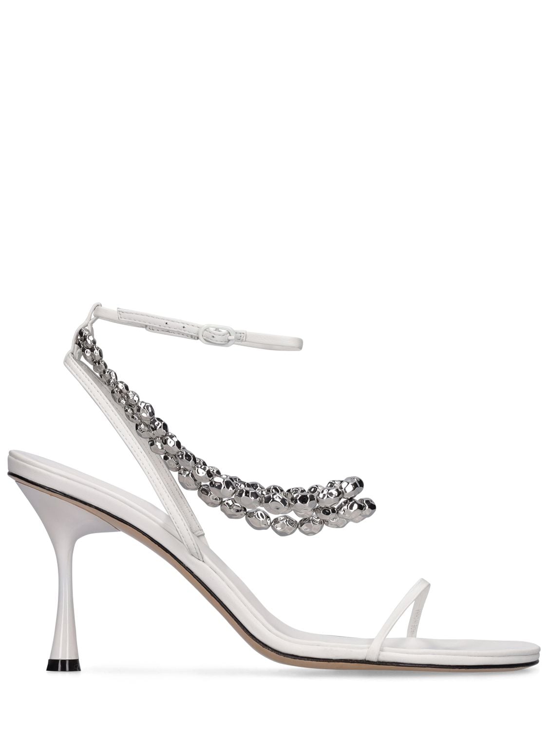 Studio Amelia 90mm Trinket Leather Sandals In White | ModeSens