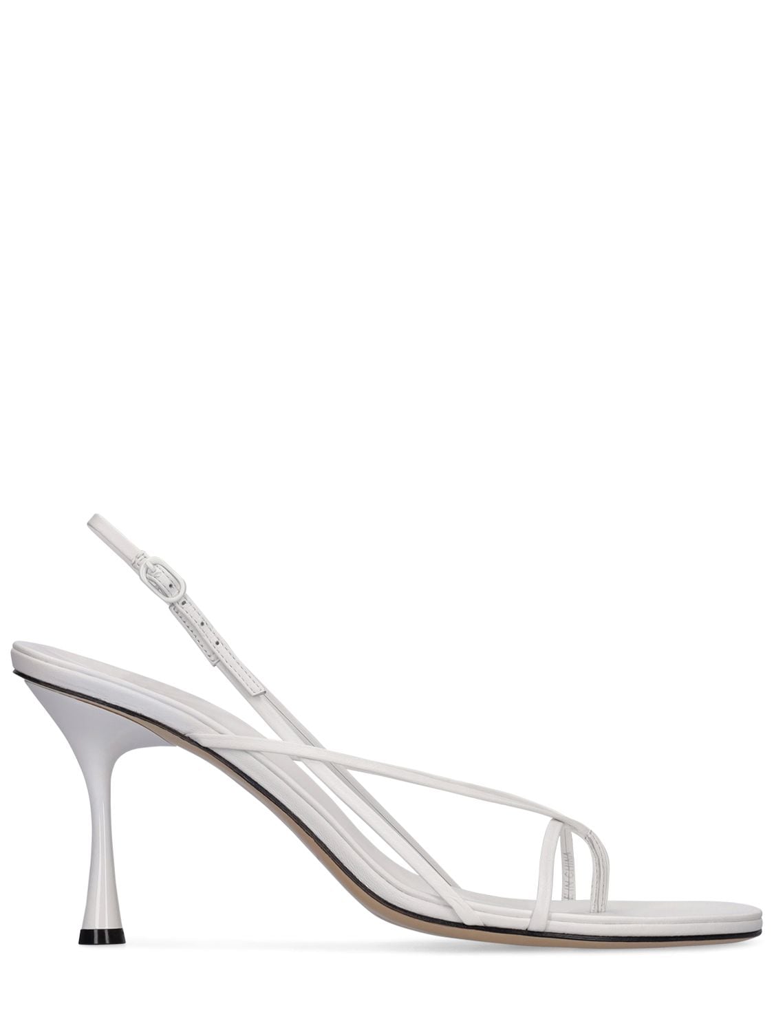 Studio Amelia 90mm Wishbone Leather Sandals In White | ModeSens