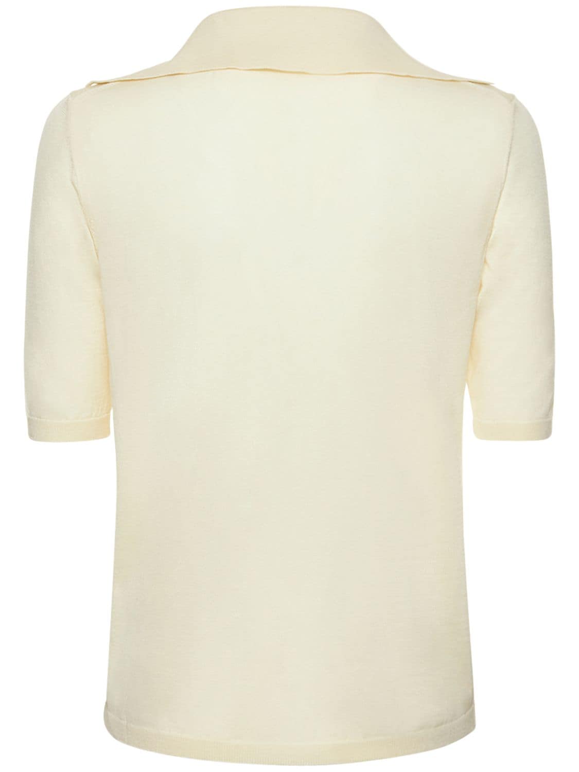 Shop Ag Nina Extra Fine Wool & Silk Polo In White