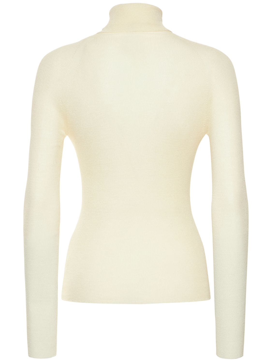 Shop Ag Nicoletta Ribbed Wool & Silk Sweater In White