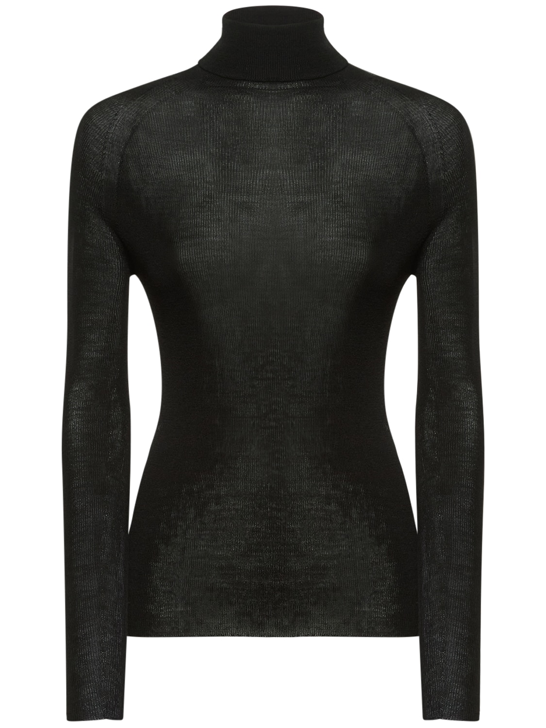 Ag Nicoletta Ribbed Wool & Silk Sweater In Black
