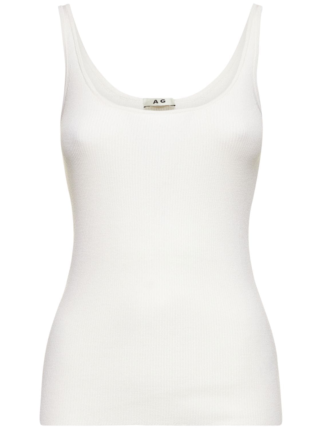 Ag Sofia Ribbed Wool & Silk Tank Top In White