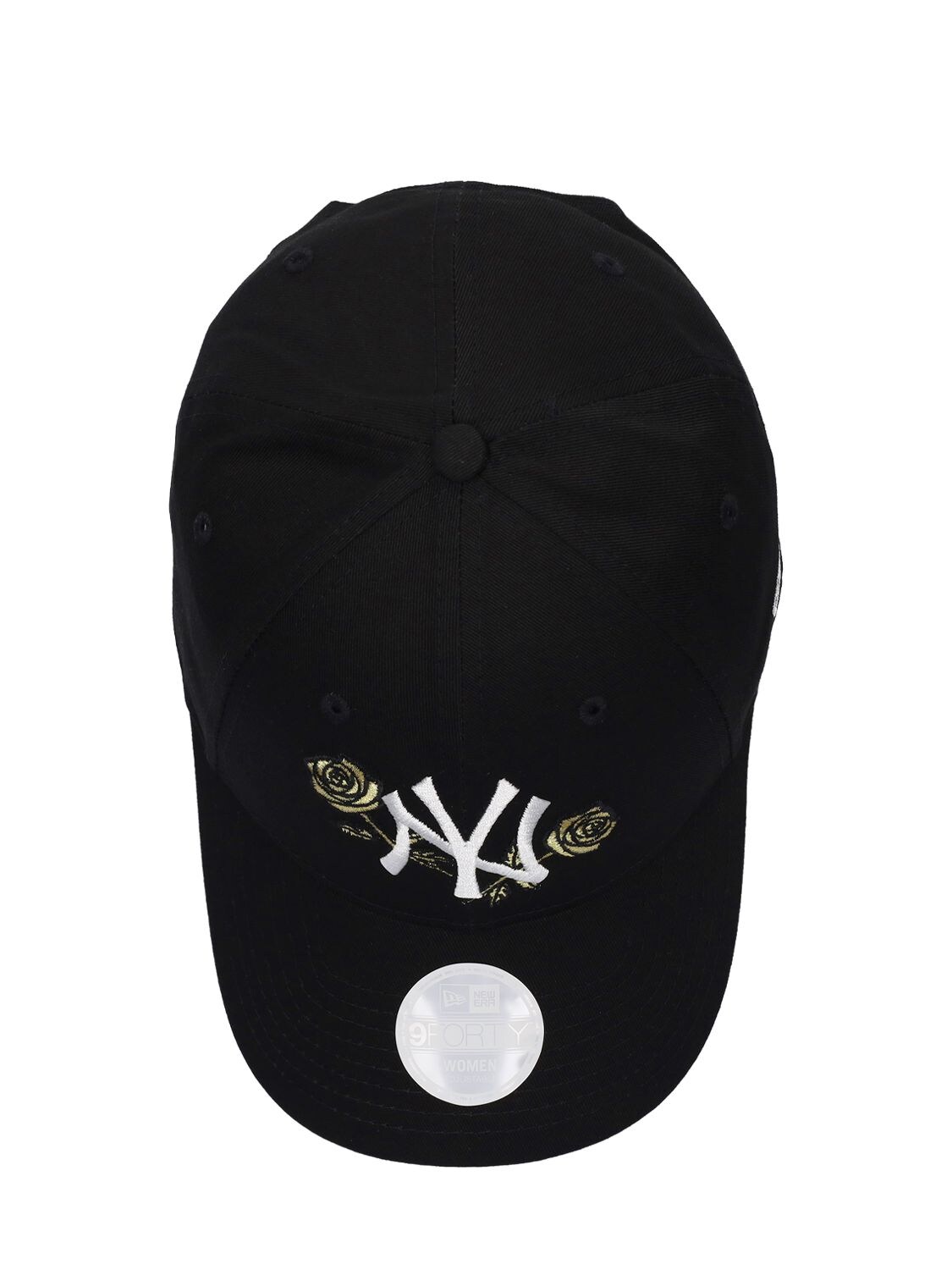 Shop New Era Ny Floral Metallic Embroidery 9forty Cap In Black