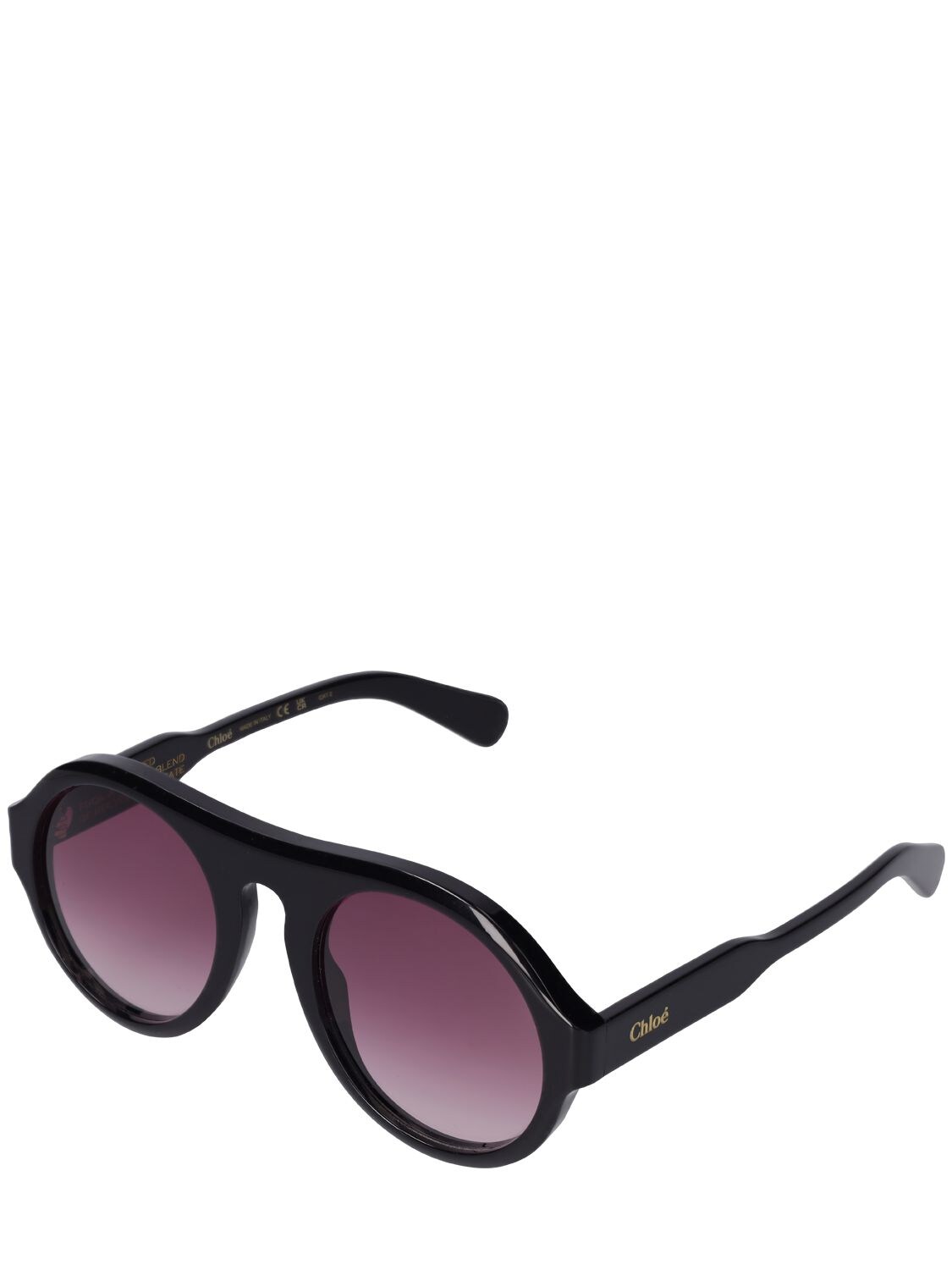 Shop Chloé Reace Pilot Bio-acetate Sunglasses In Black,red