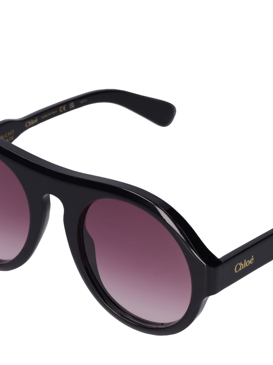 Shop Chloé Reace Pilot Bio-acetate Sunglasses In Black,red