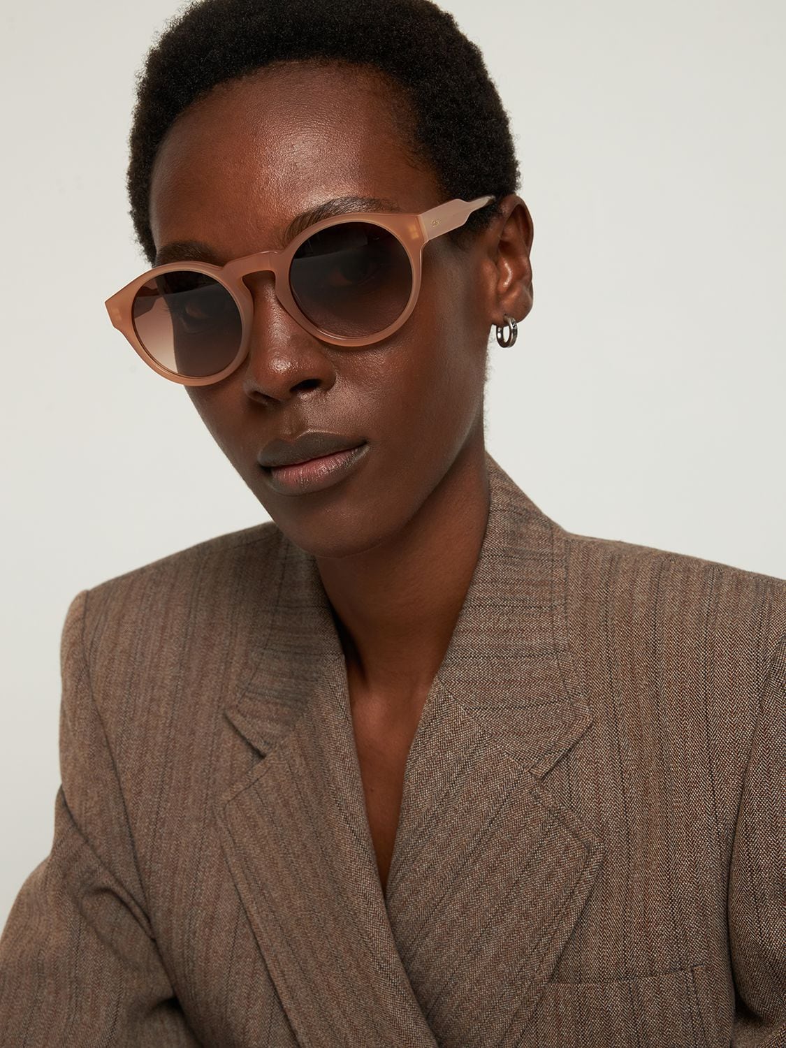 Shop Chloé Xena Round Bio-acetate Sunglasses In Nude,brown