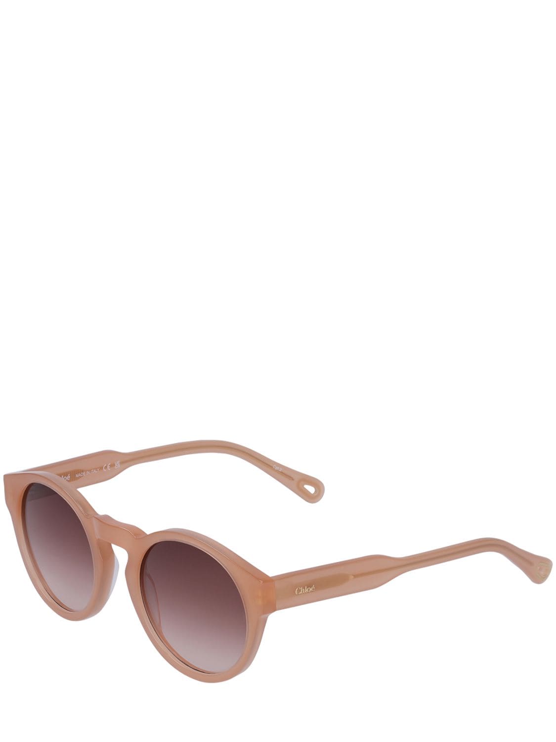 Shop Chloé Xena Round Bio-acetate Sunglasses In Nude,brown