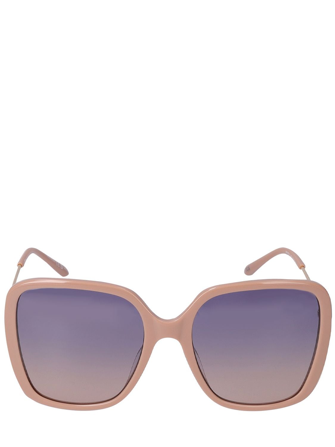 Chloé Eyeshadow Squared Bio-acetate Sunglasses In Nude,gradient