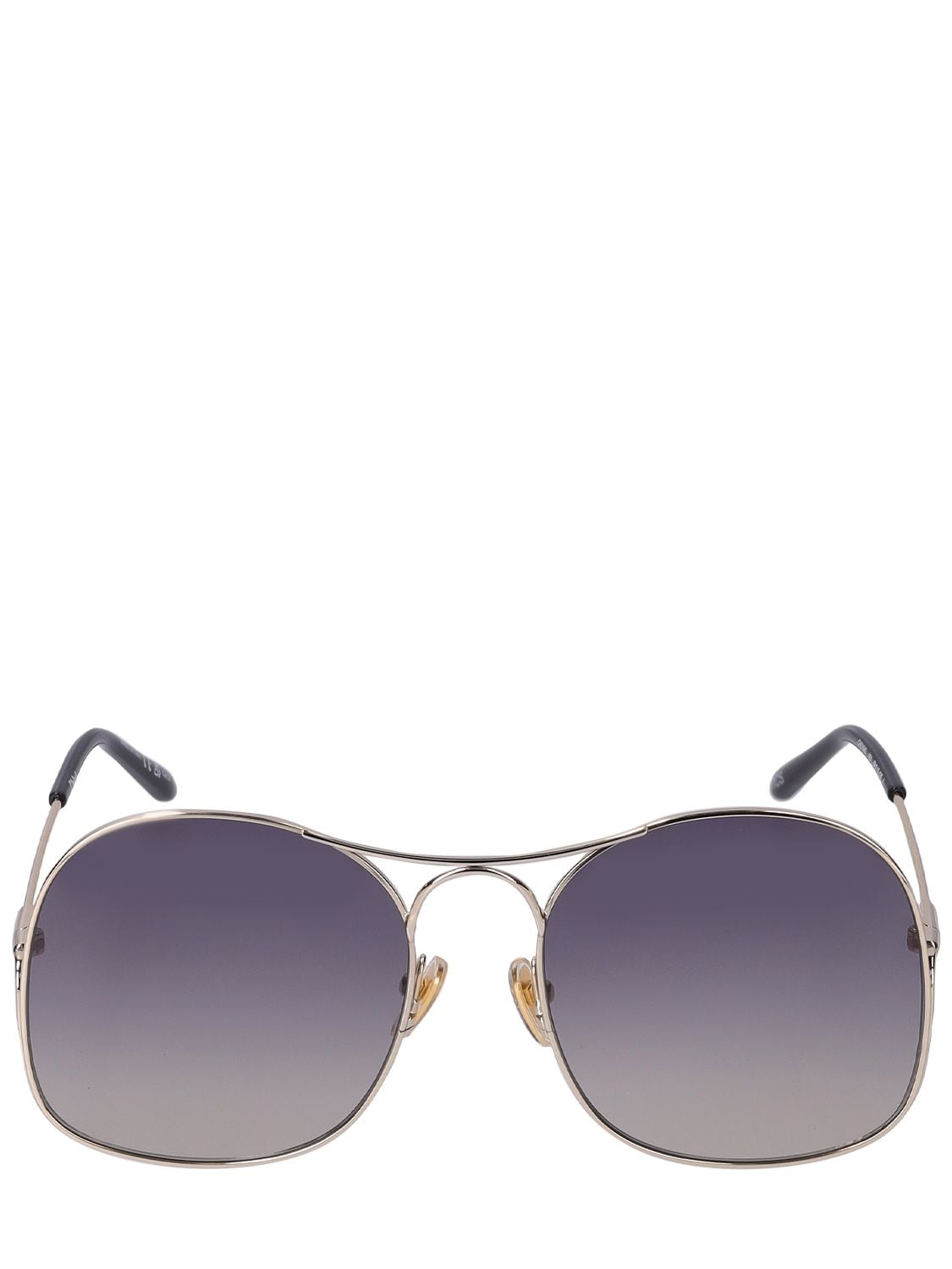 Chloé Eyeshadow Oversize Metal Sunglasses In Gold,grey