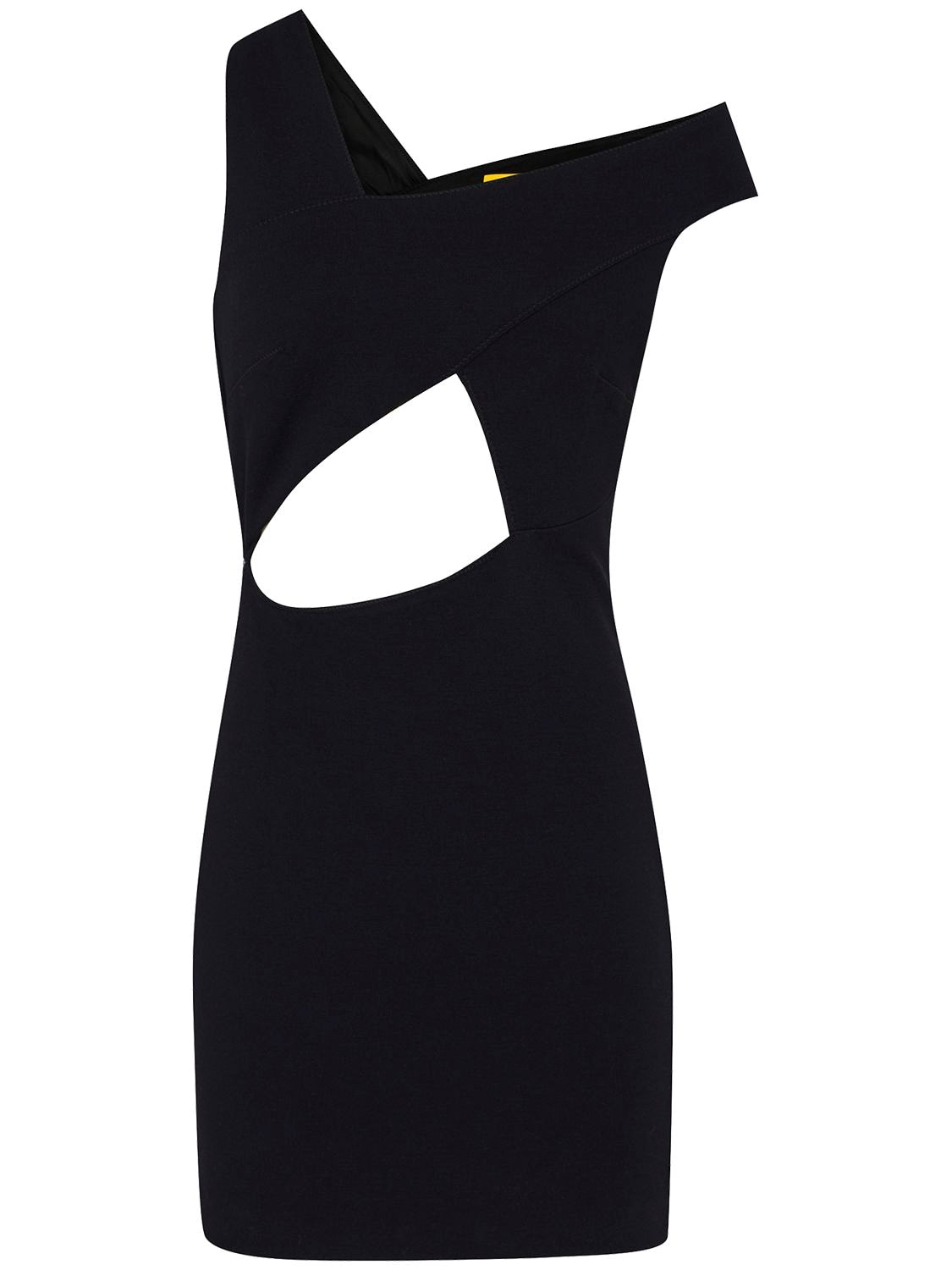 Dundas Lei Asymmetric Cutout Jersey Mini Dress In Black