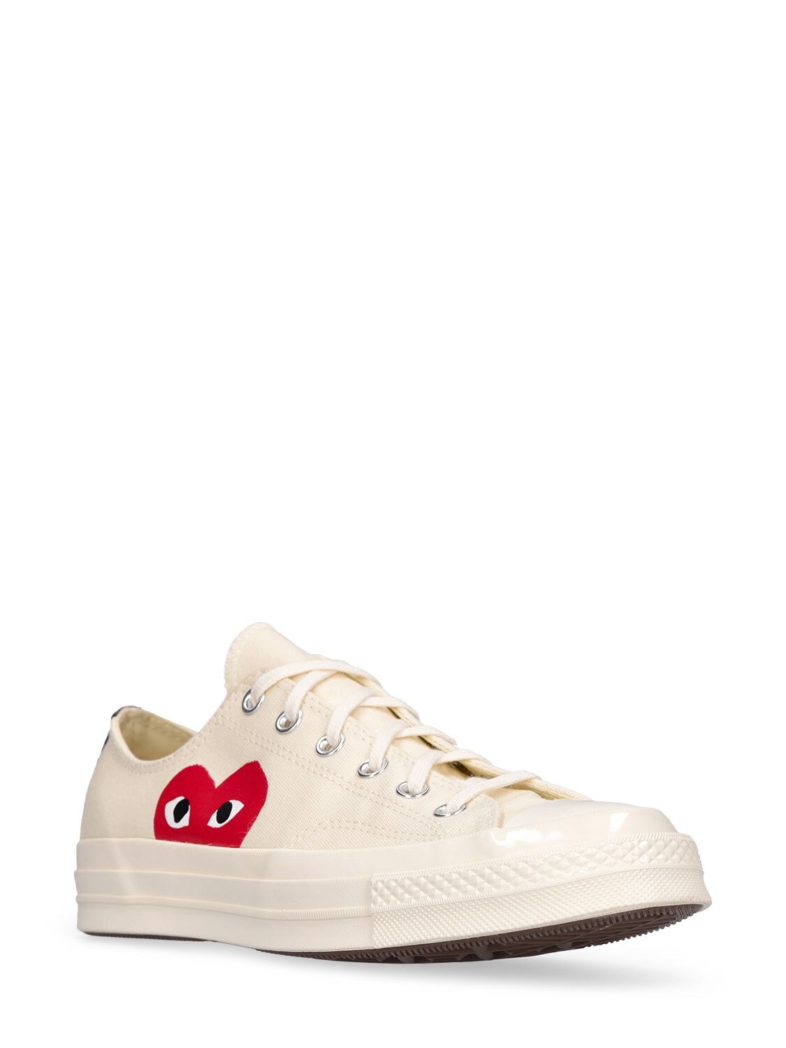 Shop Comme Des Garçons Play 20mm Play Converse Cotton Sneakers In White
