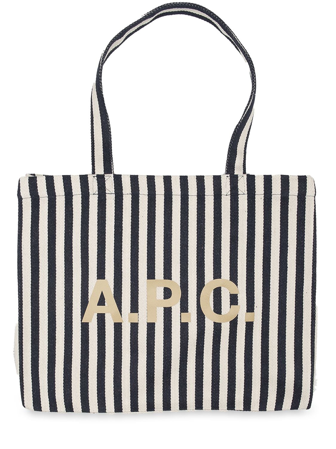 A.P.C. Striped Cotton Canvas Tote Bag