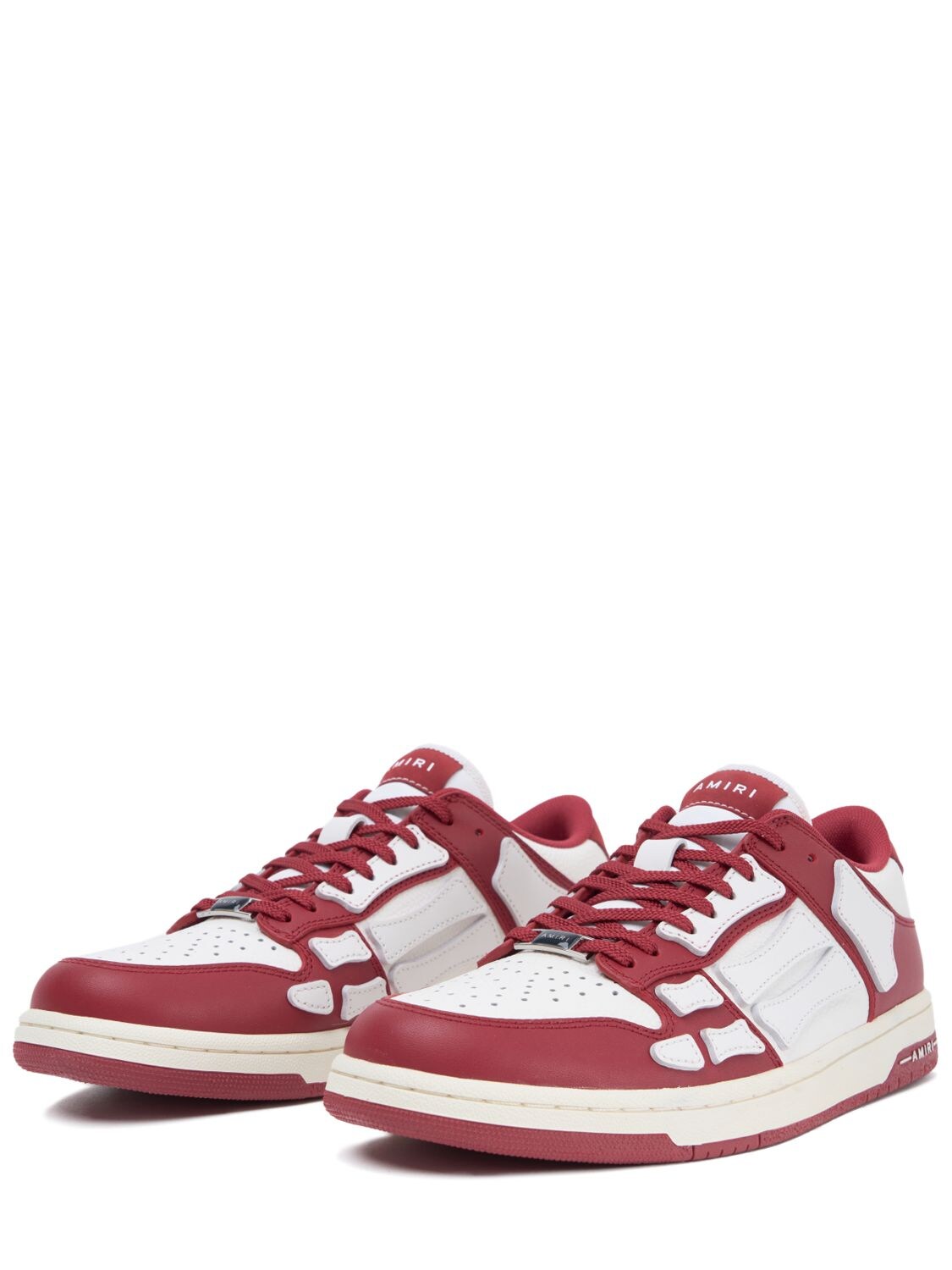 Amiri Skel Bones Low Top Leather Sneakers In Red | ModeSens