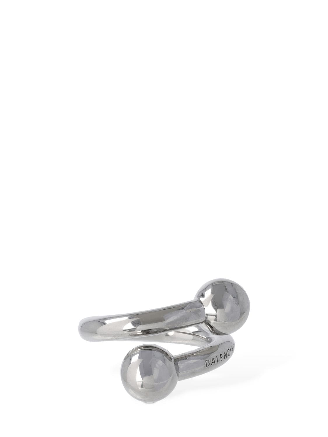 Balenciaga Skate Brass Ring In Silver