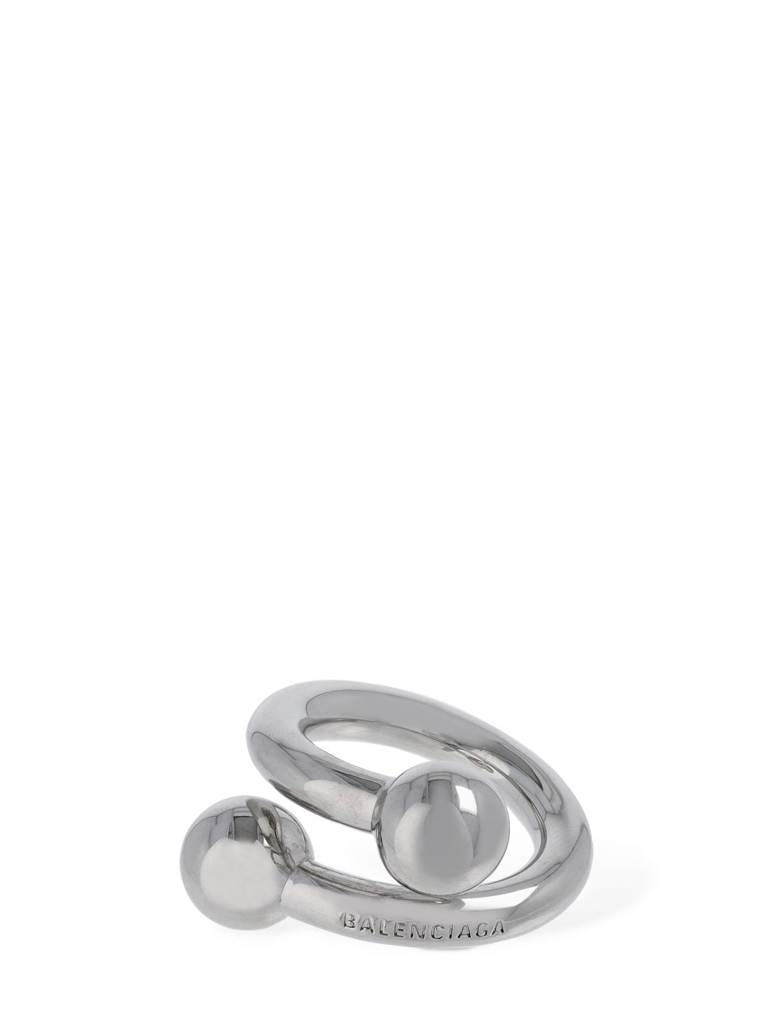 Shop Balenciaga Skate Brass Ring In Silver