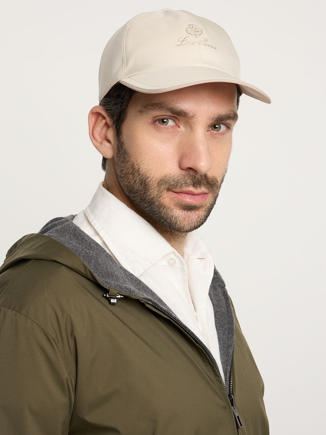 Shop Loro Piana Logo Embroidery Wind Storm System B Cap In Deserts Dune