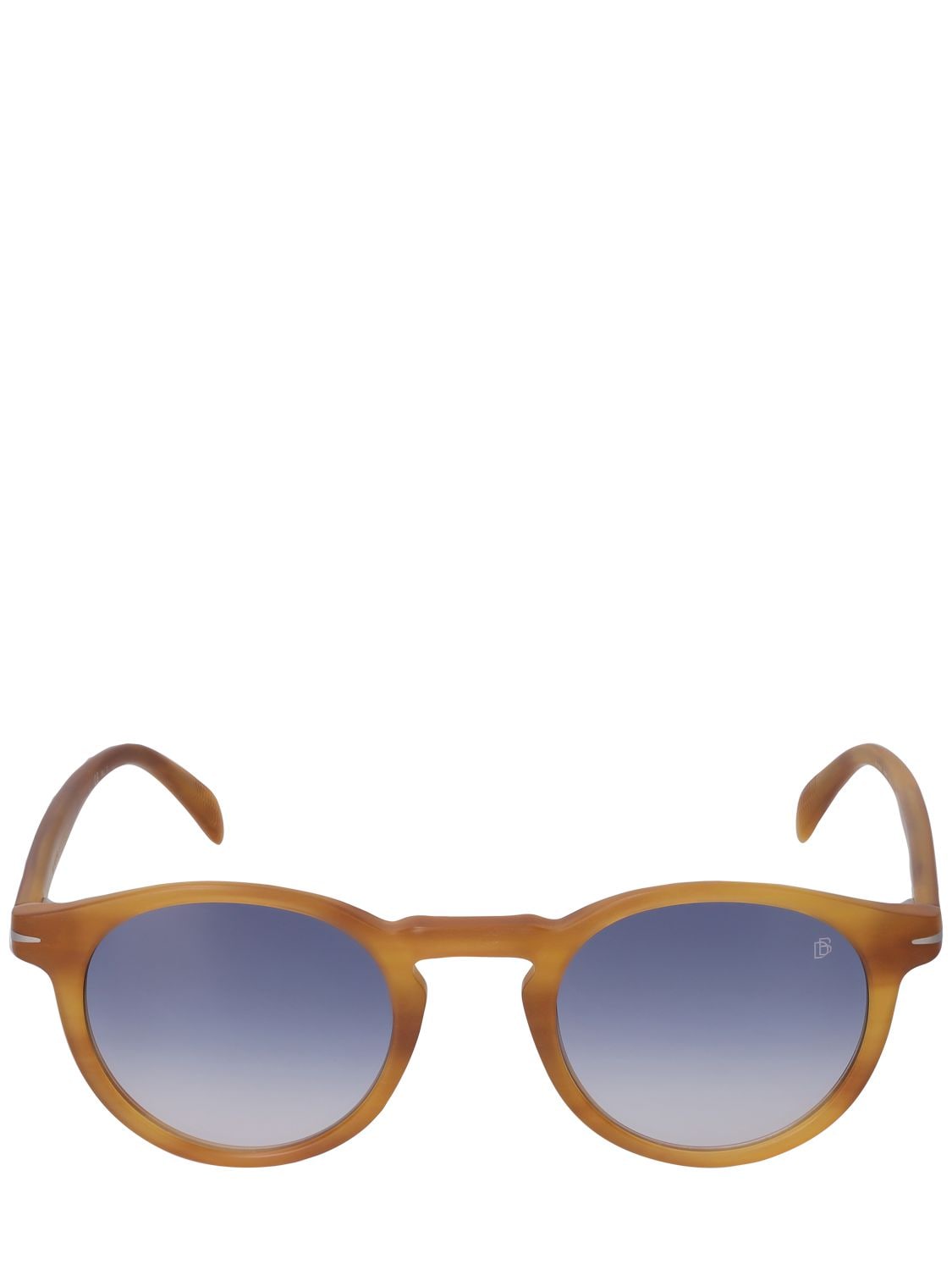 Db Eyewear By David Beckham Db Round Acetate Sunglasses In Honey,blue