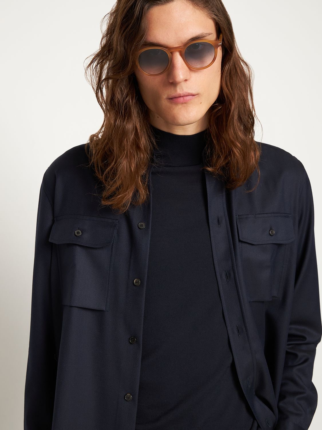 Shop Db Eyewear By David Beckham Db Round Acetate Sunglasses In Honey,blue
