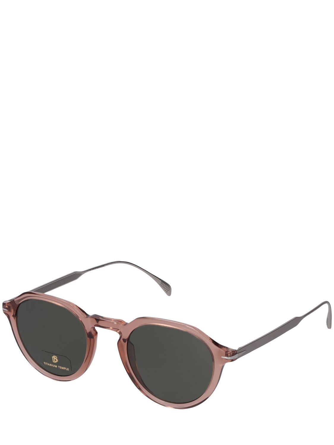 Shop Db Eyewear By David Beckham Db Round Acetate Sunglasses In Pink,grey
