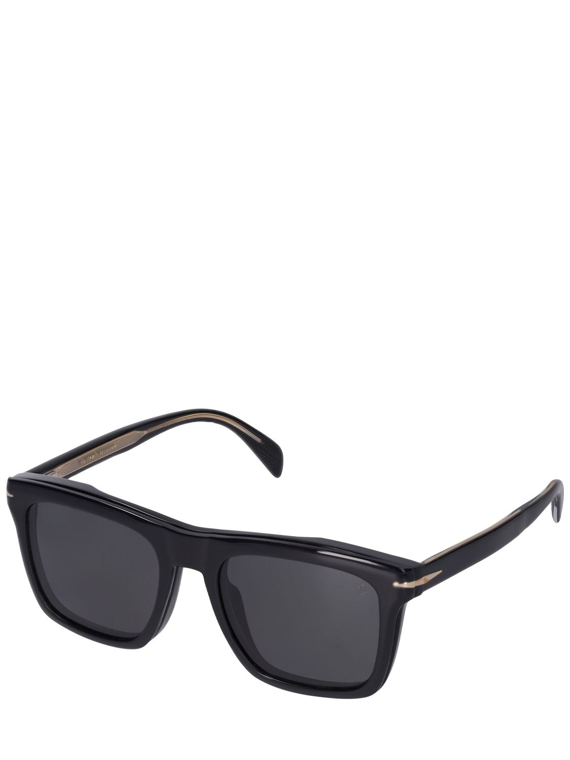 Shop Db Eyewear By David Beckham Db Squared Acetate Clip-on Sunglasses In Black,grey